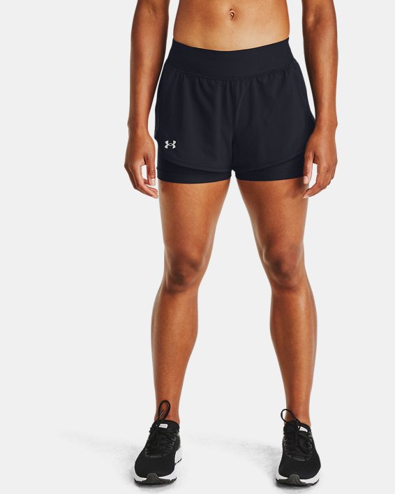 Women's UA Speedpocket 2-in-1 Shorts, Black, pdpMainDesktop image number 0